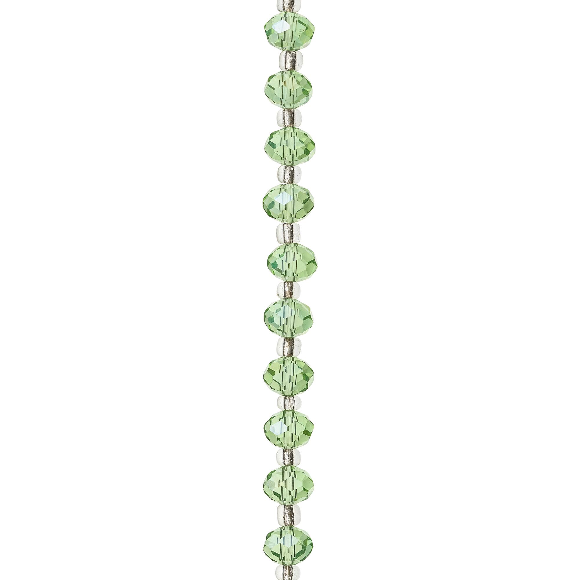 Peridot Faceted Glass Rondelle Beads, 8mm by Bead Landing™